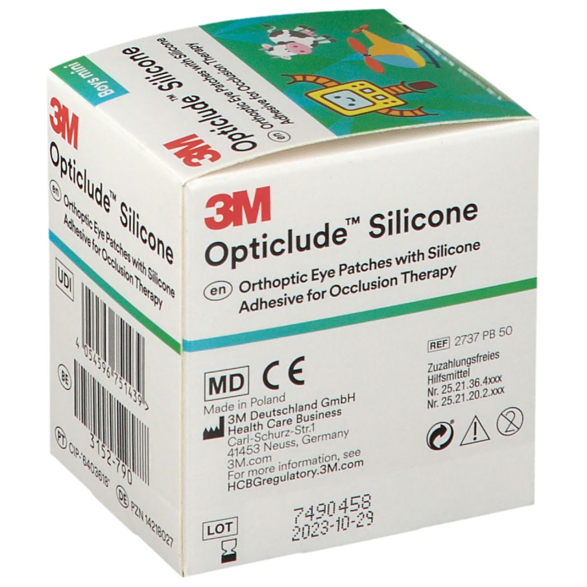 Opticlude Silicone Pansement Orthoptique Mini Boys 5cm x 6xm 2737PB50