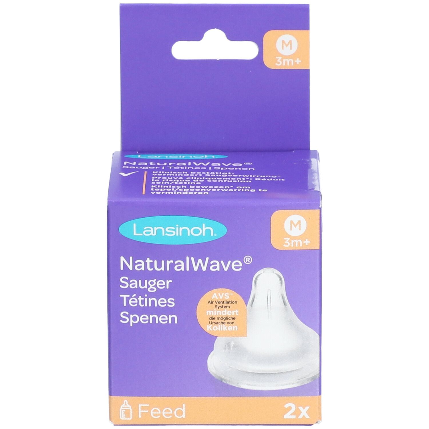 Lansinoh NaturalWave® Lot de 2 tétines péristaltiques débit moyen