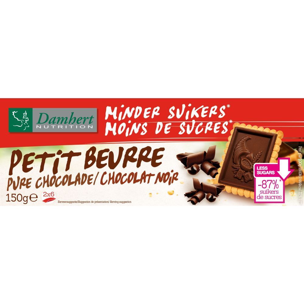 Damhert Tagatesse® Petit beurre Chocolat noir sans sucre