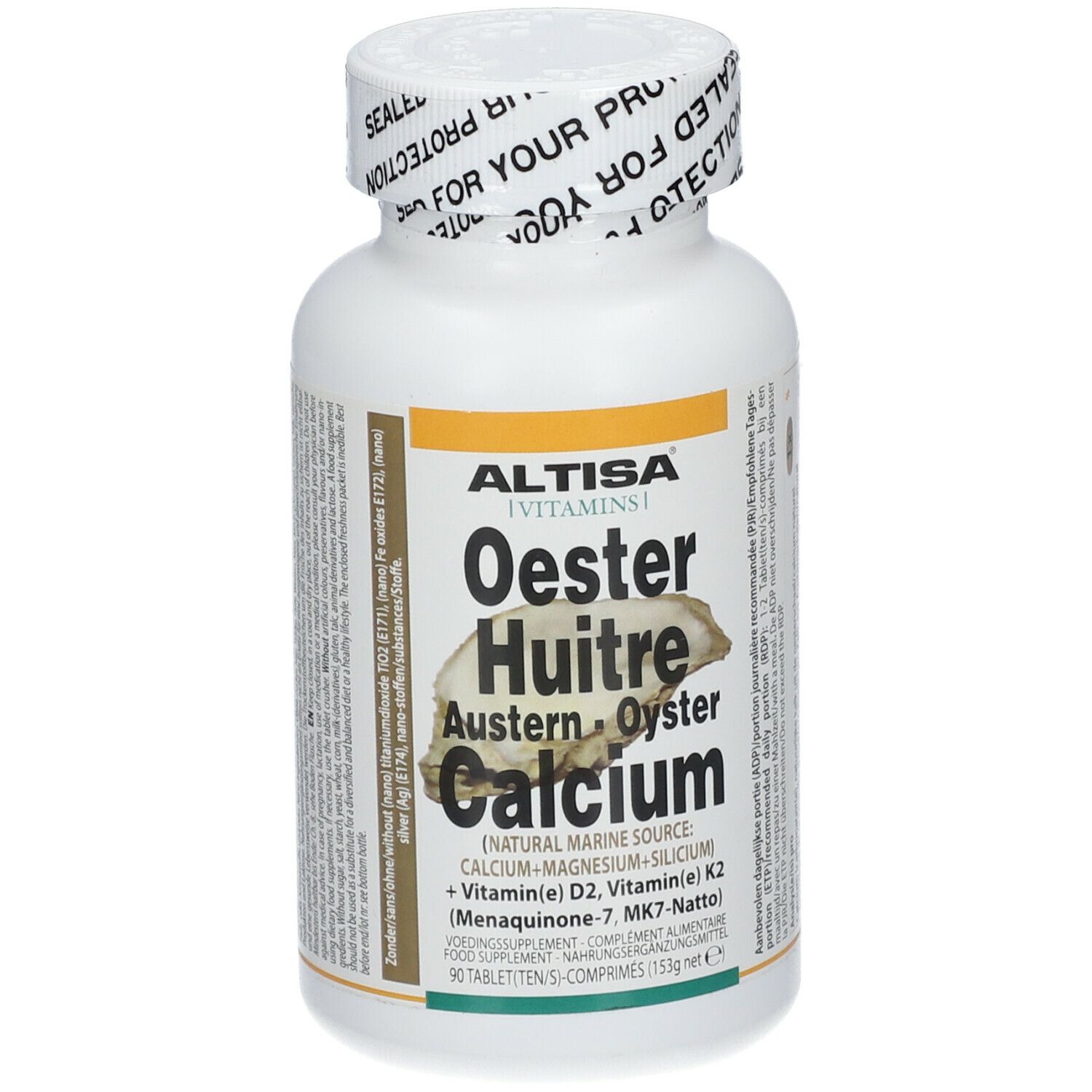 ALTISA Calcium Austernschalen 500 mg + Vitamin D2 + Vitamin K2