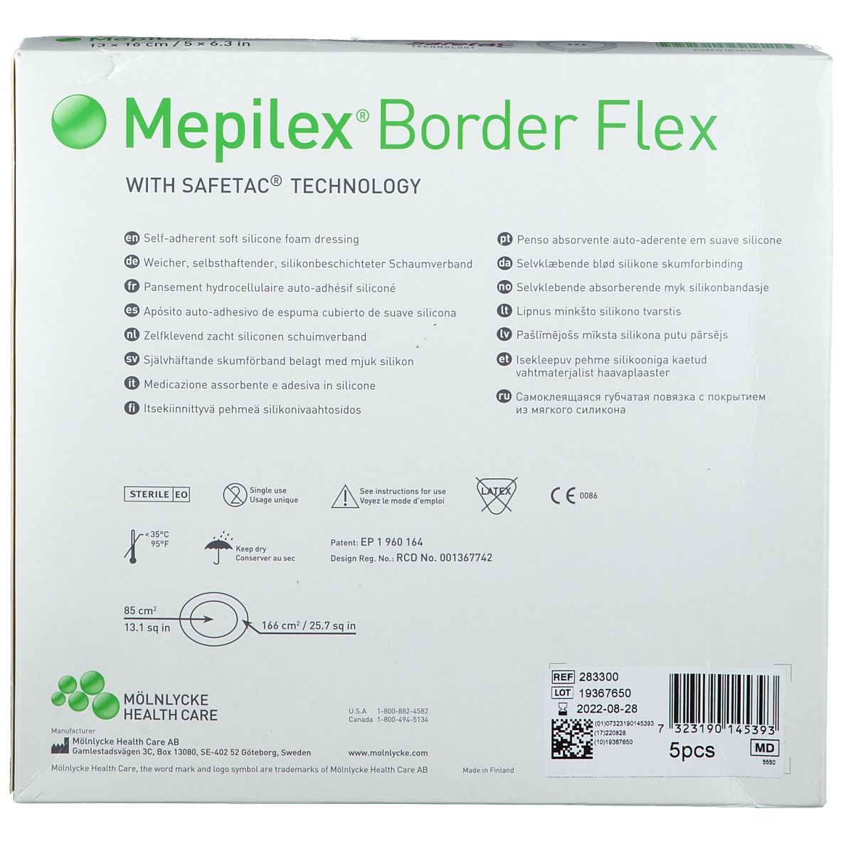 Mepilex® Border Flex 13 x 16 cm