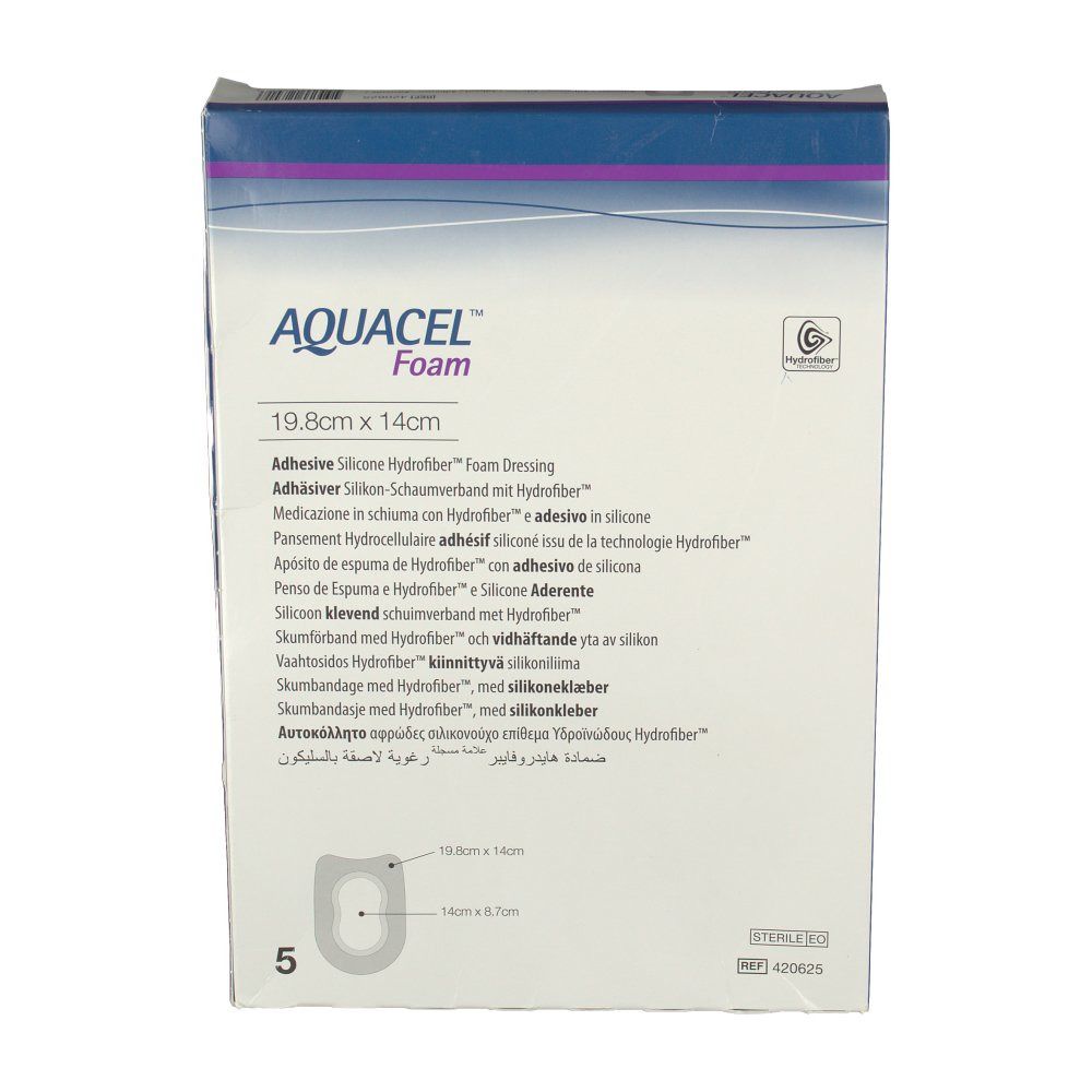 AQUACEL™ Foam Adhäsiver Silikon-Schaumverband mit Hydrofiber™ 198 x 14 cm