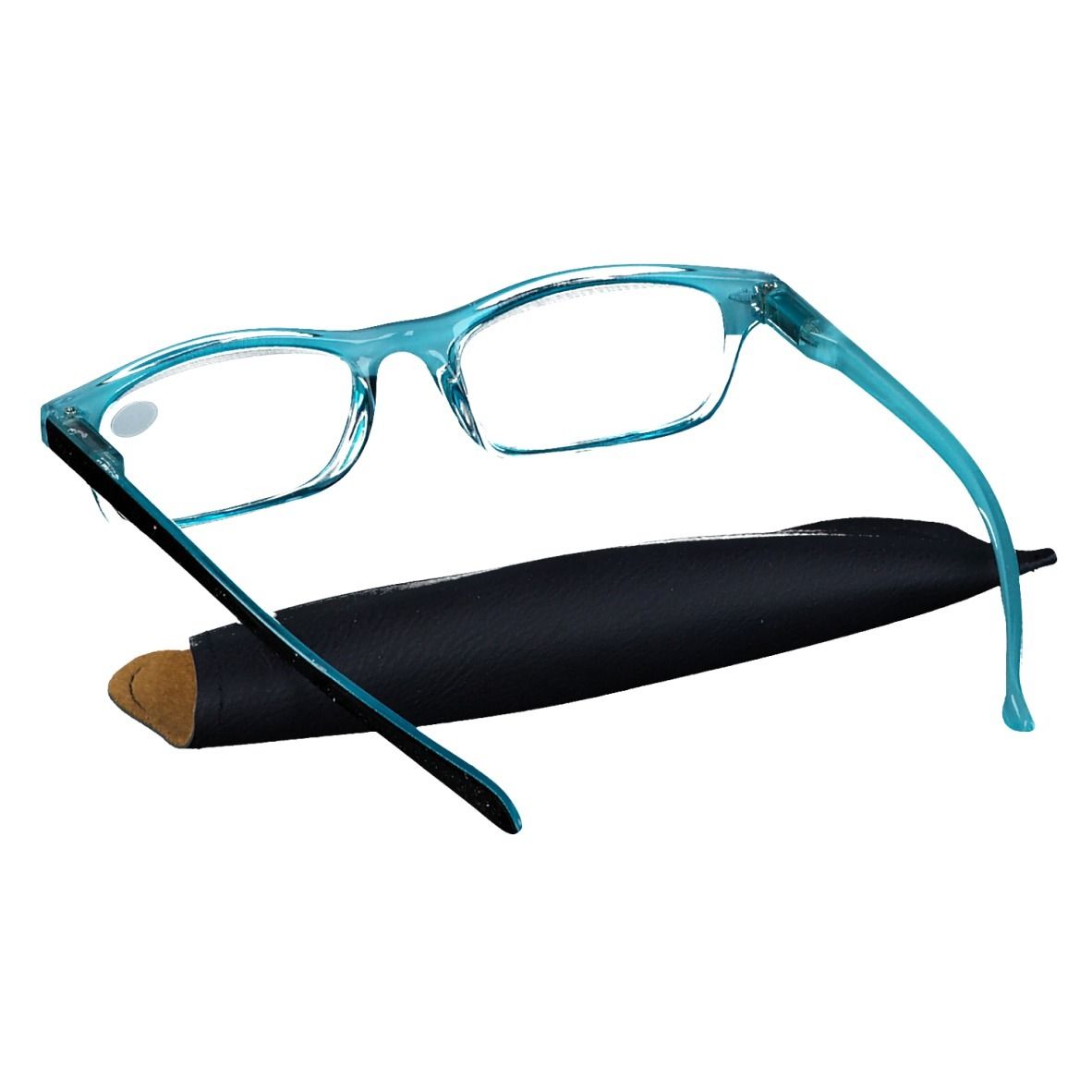 Pharma Glasses Lesebrille Rimless Blau +4.00