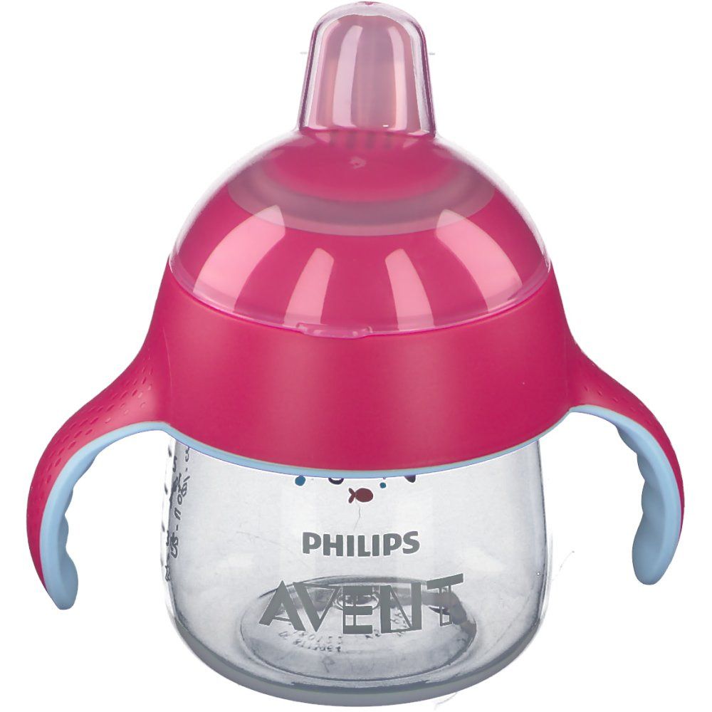 Avent Tasse à bec Anti-fuite Pingouin Rose +6 mois 200 ml