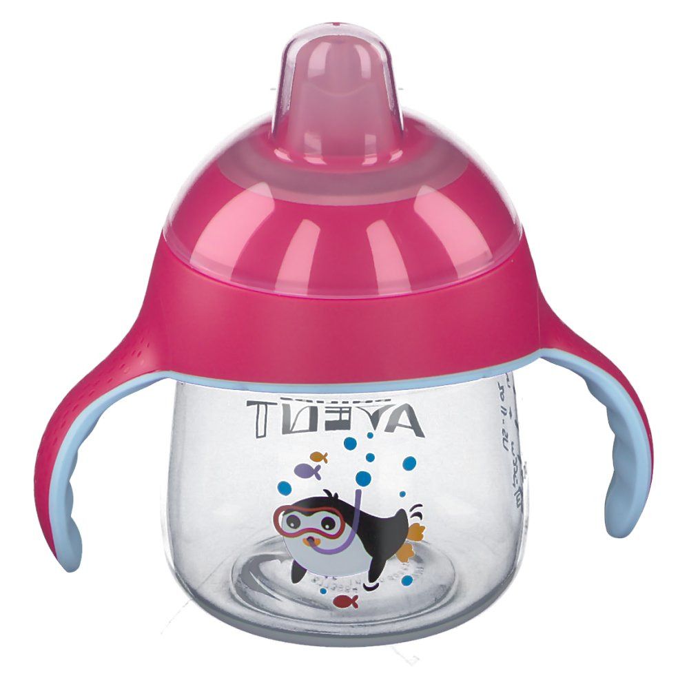 Avent Tasse à bec Anti-fuite Pingouin Rose +6 mois 200 ml