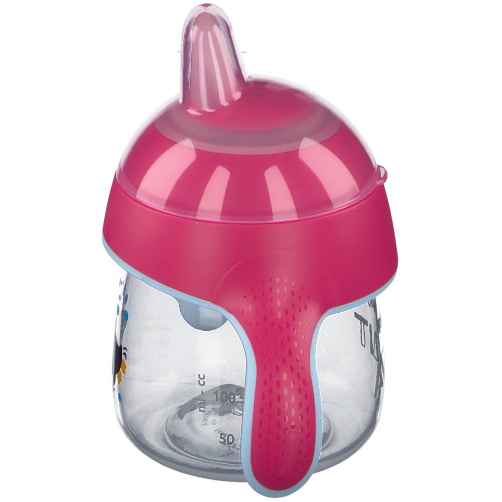 Avent Tasse à bec Anti-fuite Pingouin Rose +6 mois 200 ml
