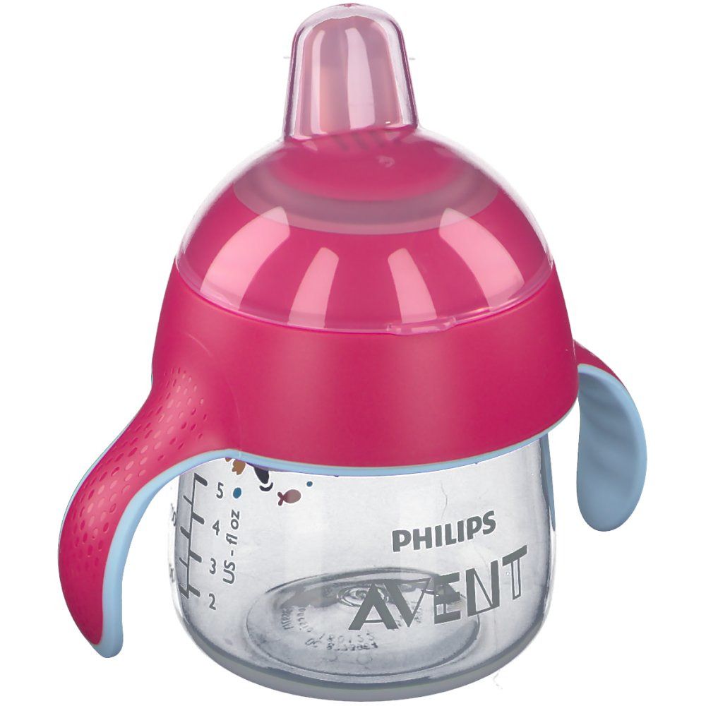 Avent Tasse à bec Anti-fuite Pingouin Rose +6 mois 200 ml