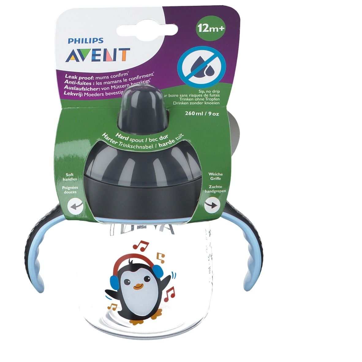 Philips® AVENT Becher mit Trinkschnabel schwarz +12m