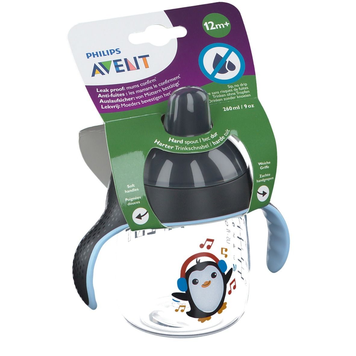 Philips® AVENT Becher mit Trinkschnabel schwarz +12m