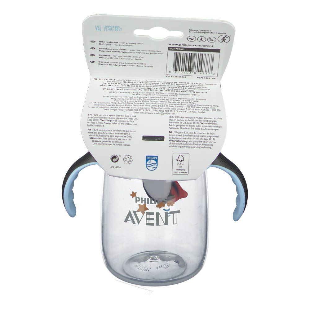Philips® AVENT Becher mit Trinkschnabel schwarz +18m