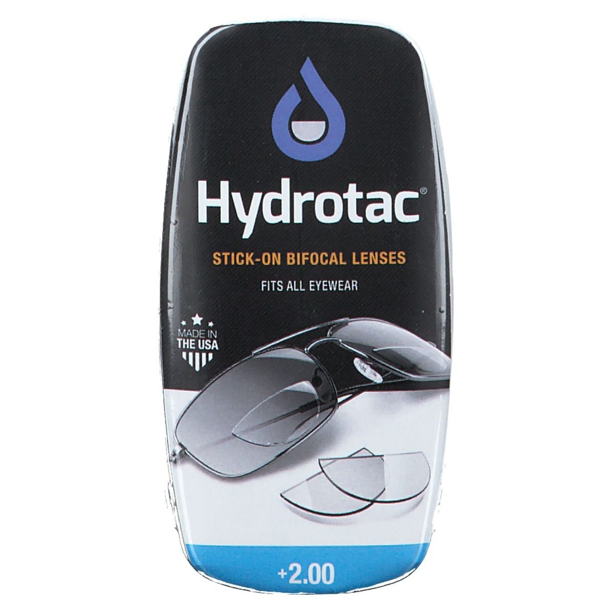 Hydrotac® Leselinsen für Sonnebrillen und Sicherheitsgläser + 2.00