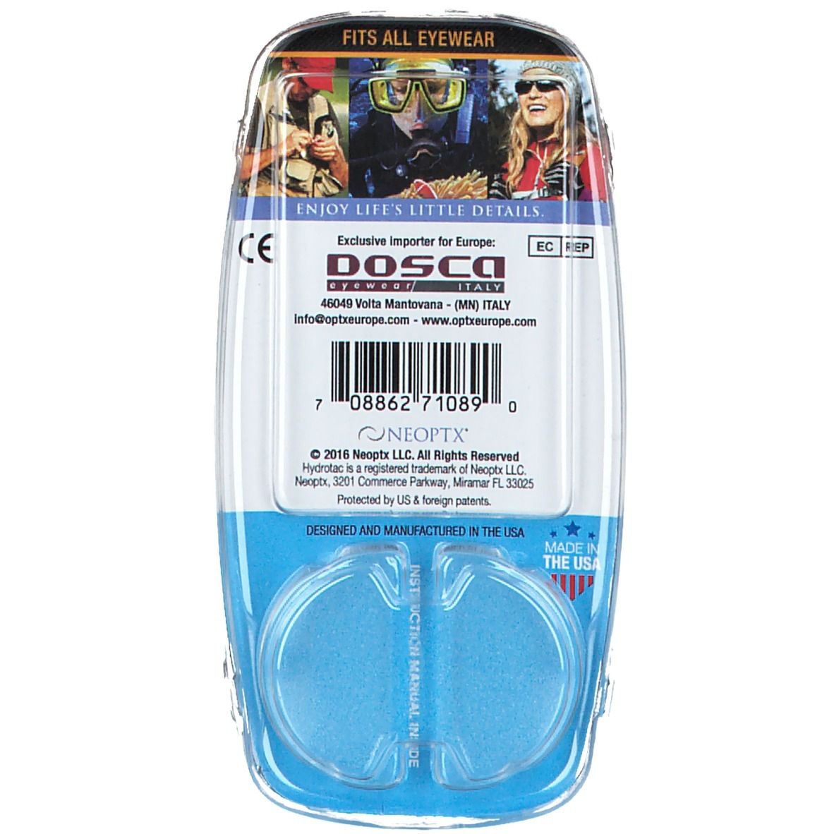 Hydrotac® Leselinsen für Sonnebrillen und Sicherheitsgläser + 2.00