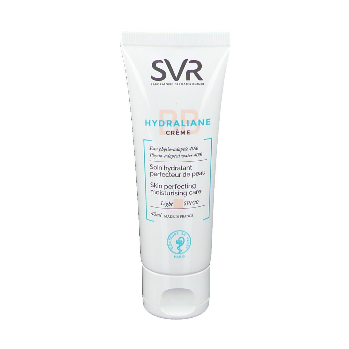 Weiße Tube mit SVR-Logo und Produktbezeichnung HYDRALIANE CRÈME. Enthält SPF20 und 40ml.