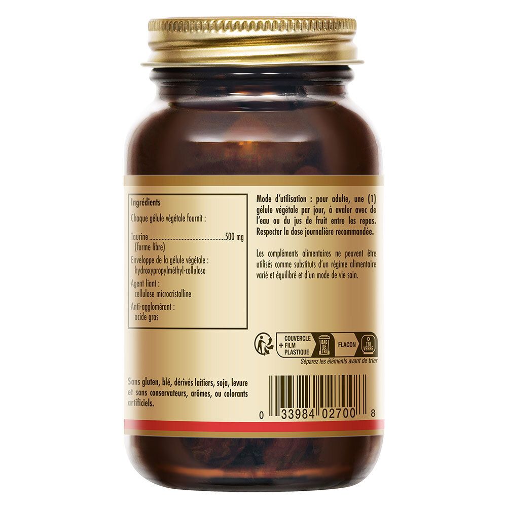 Rückseite der Flasche. Etikett mit Inhaltsstoffen, Dosierungsempfehlung und Warnhinweisen.