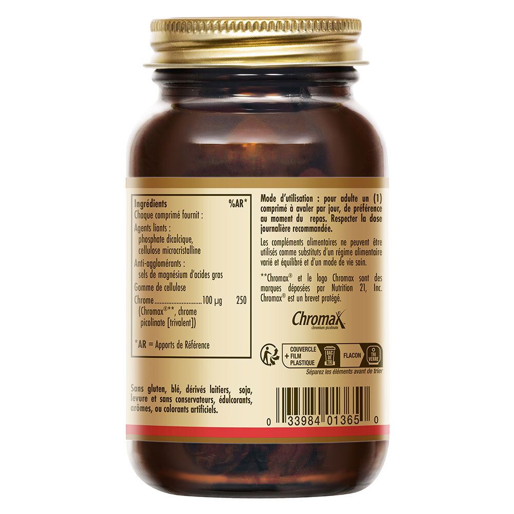 Dos du flacon avec liste des ingrédients et recommandations d'utilisation. Code-barres visible.