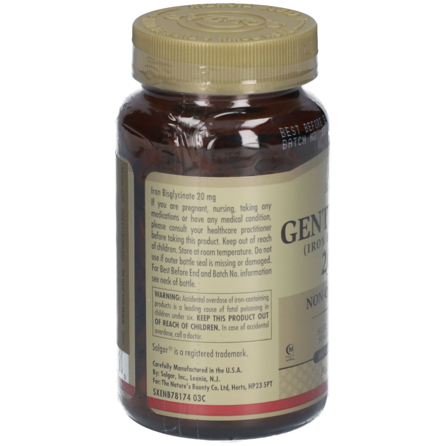 SOLGAR Gentle Iron® Fer doux 20 mg