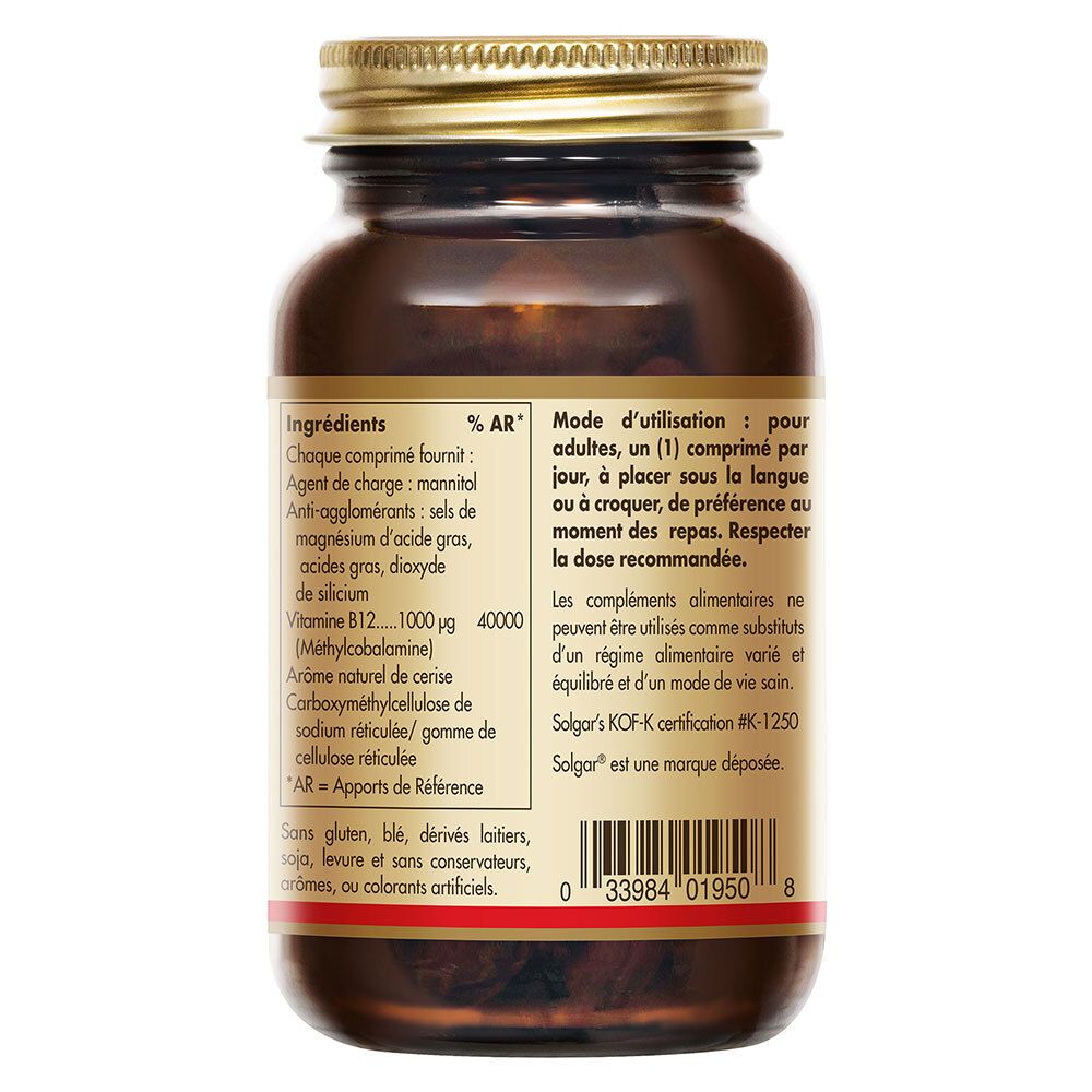 Dos du flacon. Liste des ingrédients, informations nutritionnelles et instructions d'utilisation.