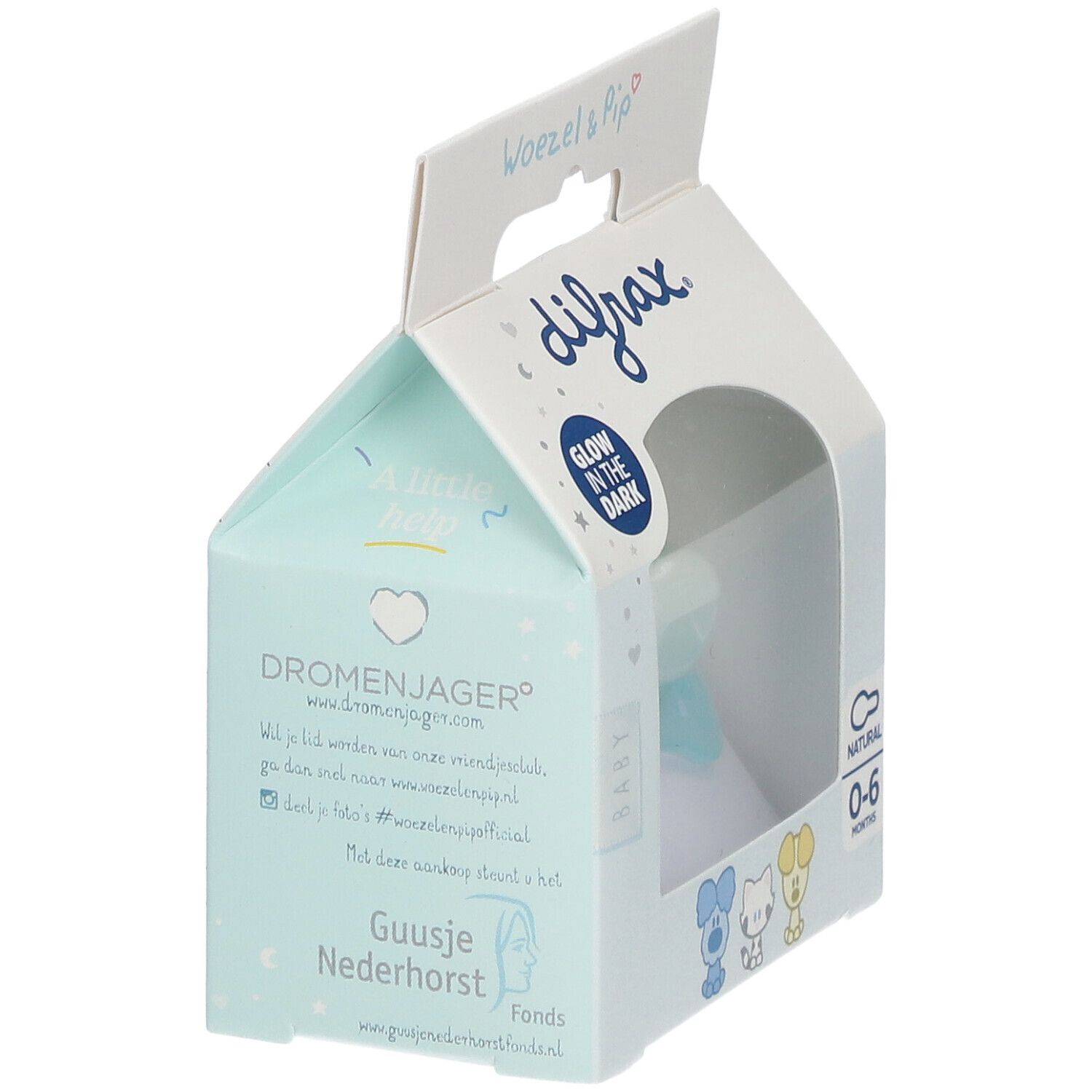 Difrax® Schnuller Natural Woezel & Pip 0-6 Monate