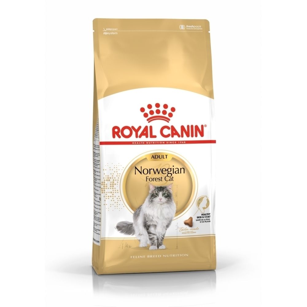 Royal Canin Trockenfutter für erwachsene Norwegische Waldkatzen.