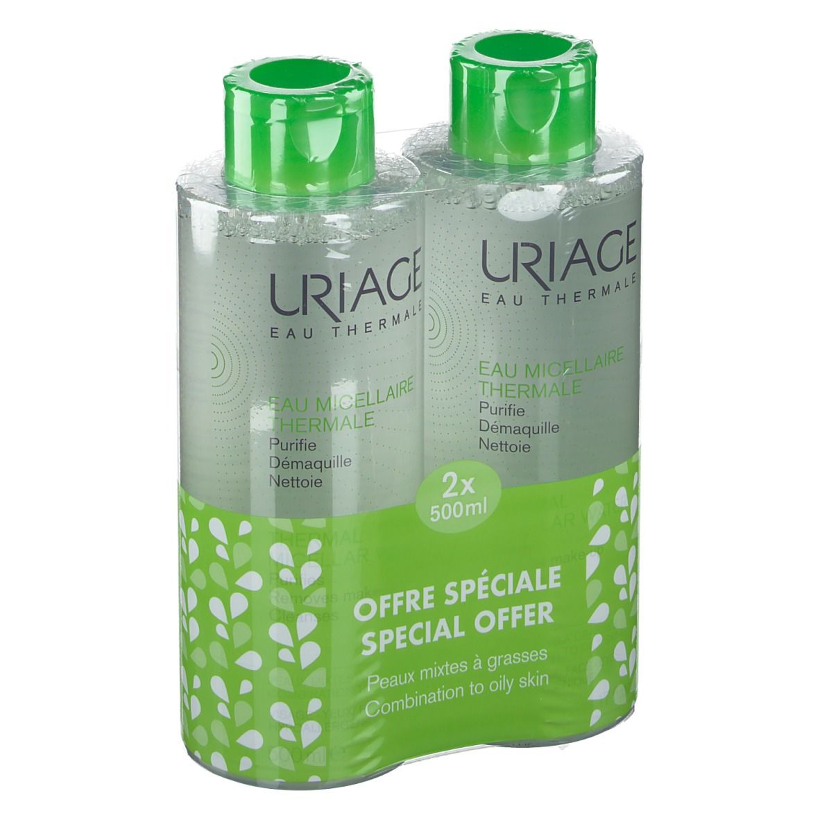 Uriage Mizellares Wasser Thermisch Fette & Gemischte Haut Duo Promo