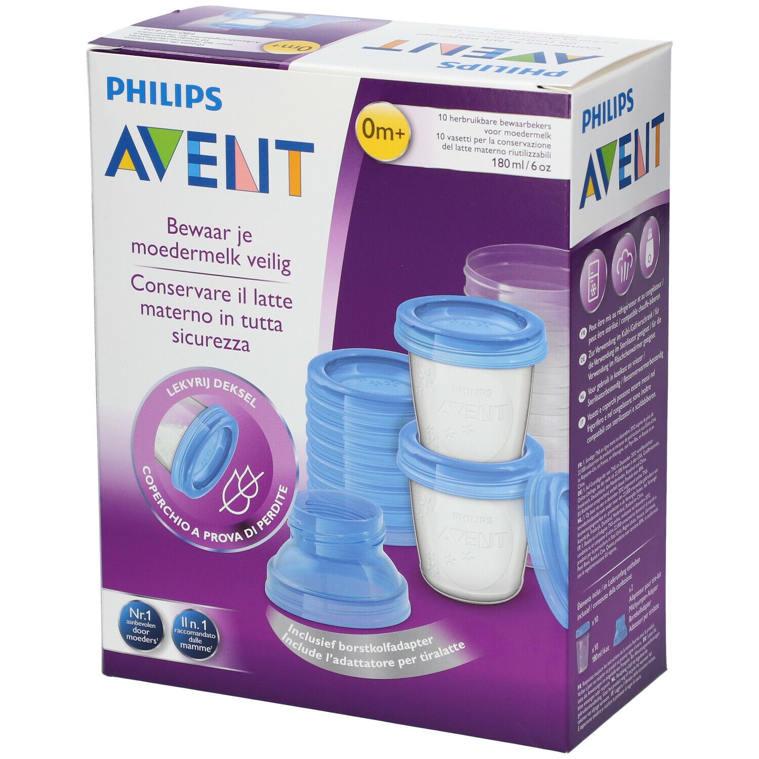 Philips Avent 10 Gläser zur Aufbewahrung von Muttermilch