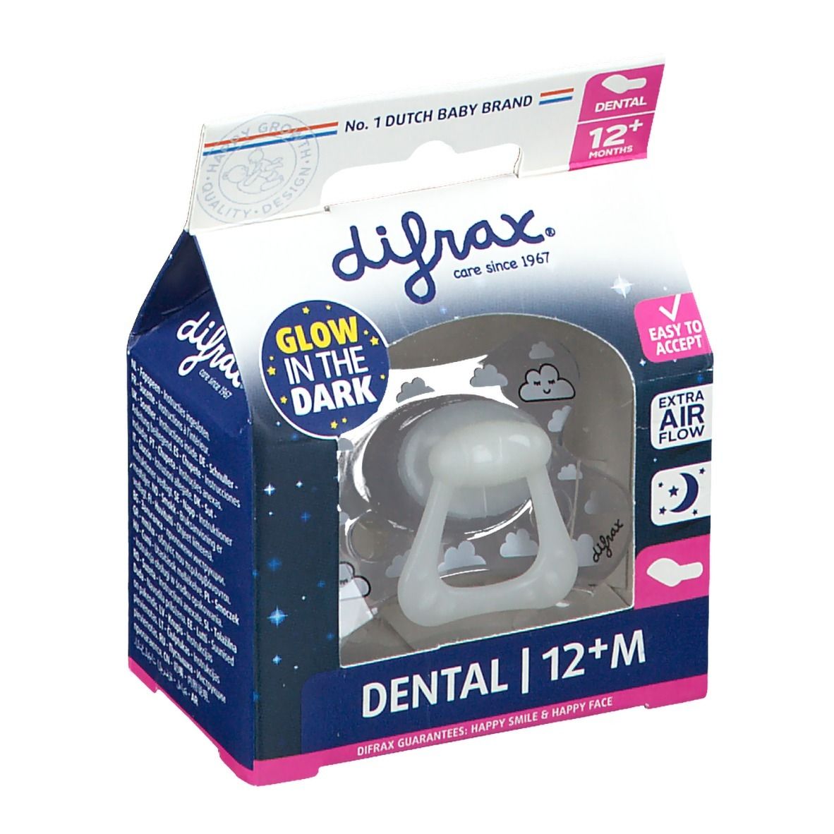 Difrax® Sucette dental nuit +12 Mois