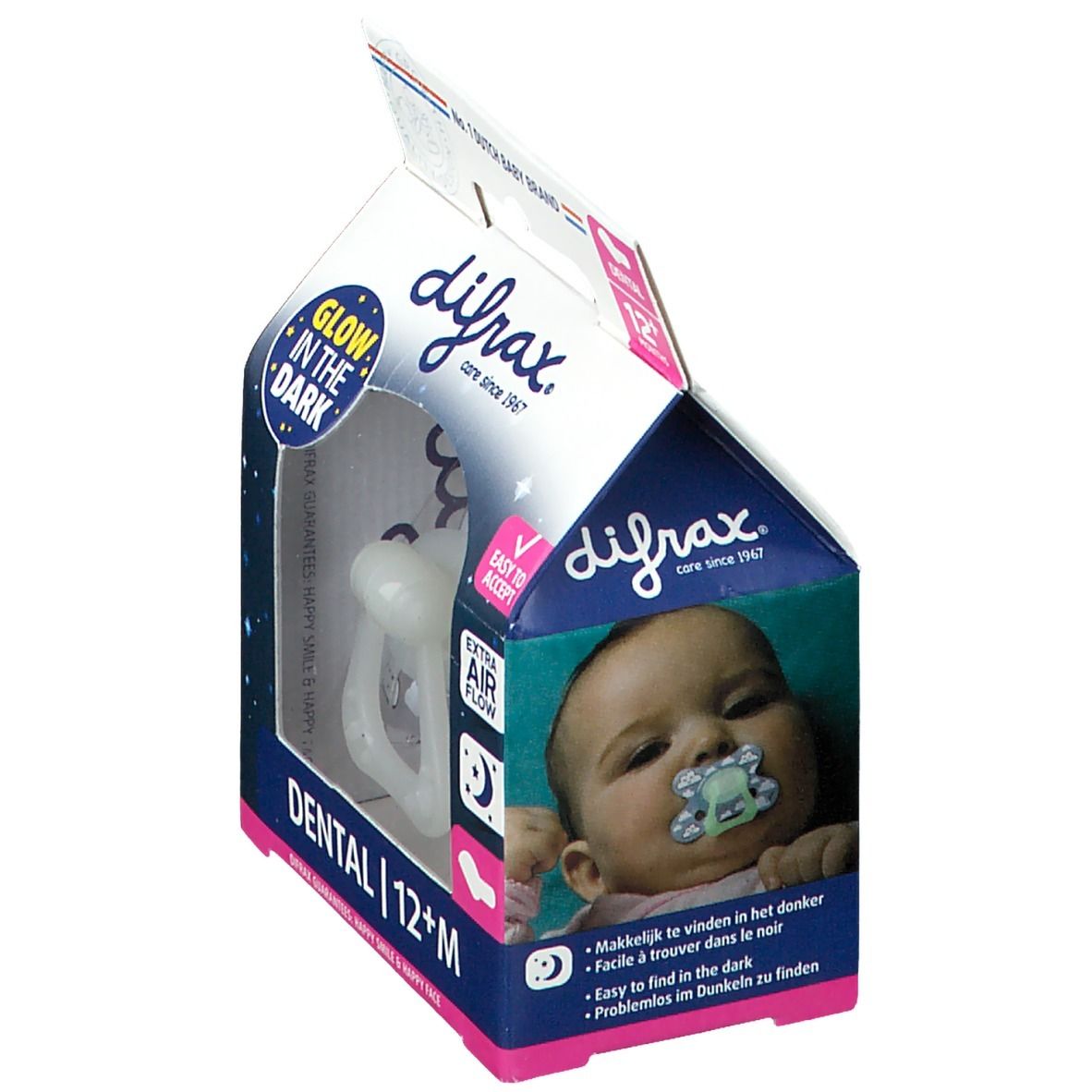 Difrax® Sucette dental nuit +12 Mois