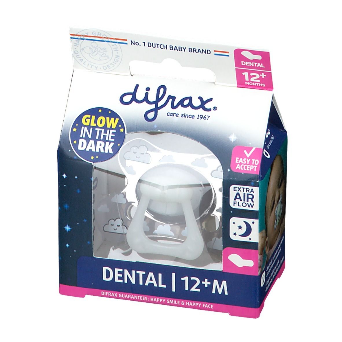 Difrax® Sucette dental nuit +12 Mois