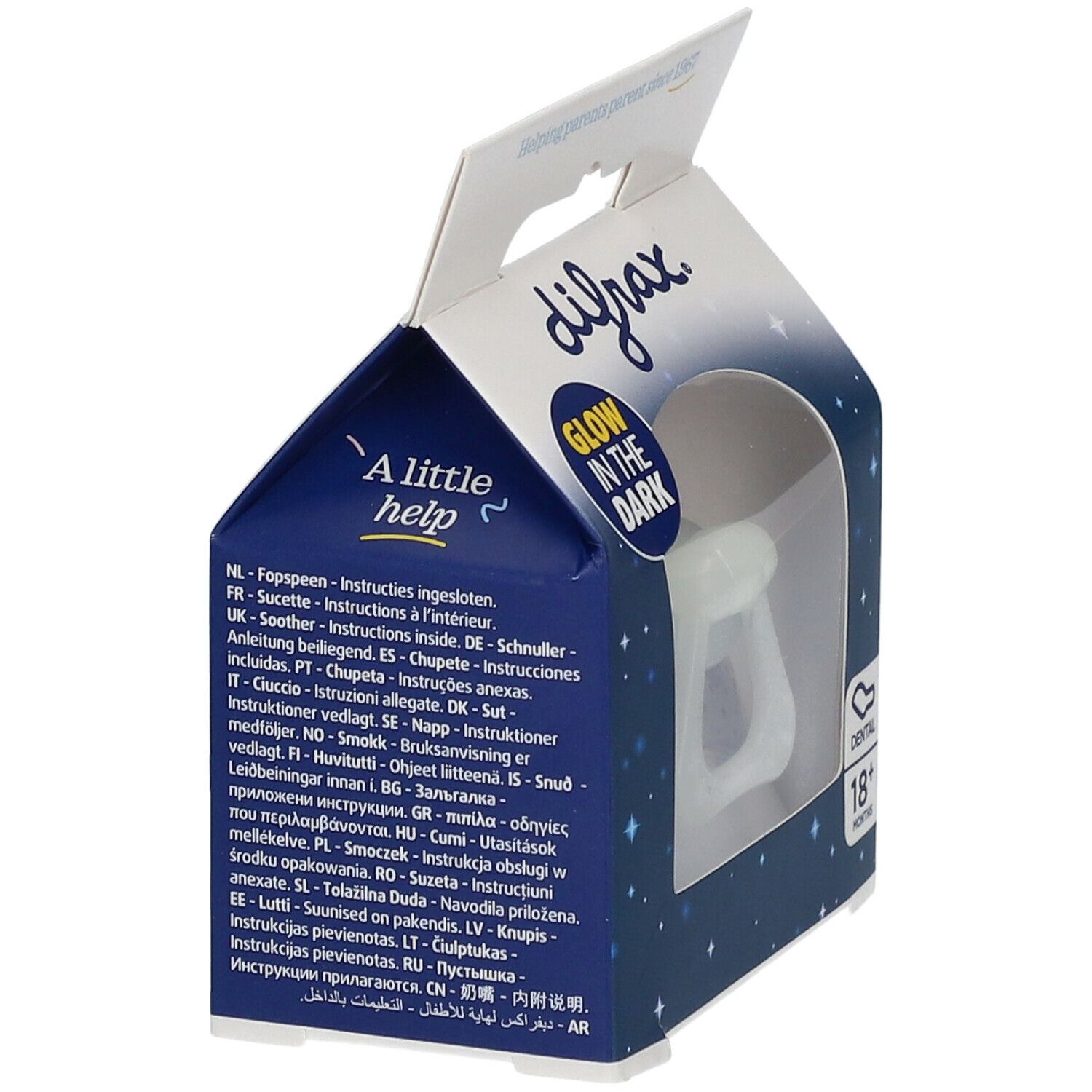 Difrax® Glow In The Dark Sucette Dental 18 mois+