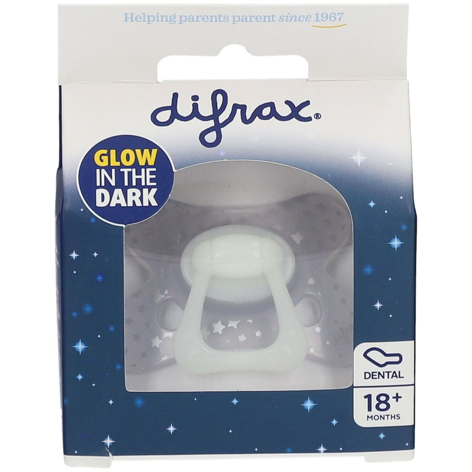 Difrax® Glow In The Dark Sucette Dental 18 mois+