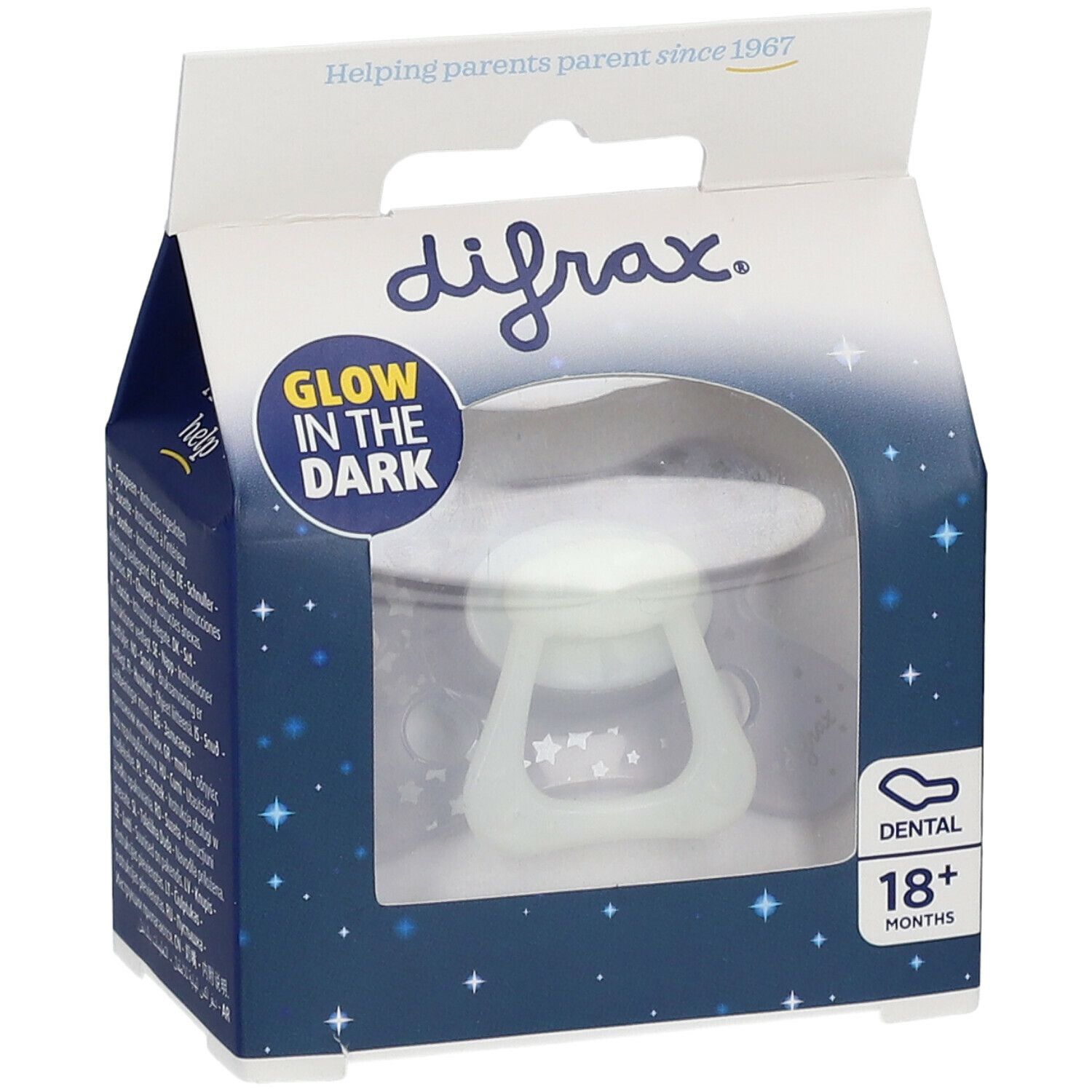 Difrax® Glow In The Dark Sucette Dental 18 mois+