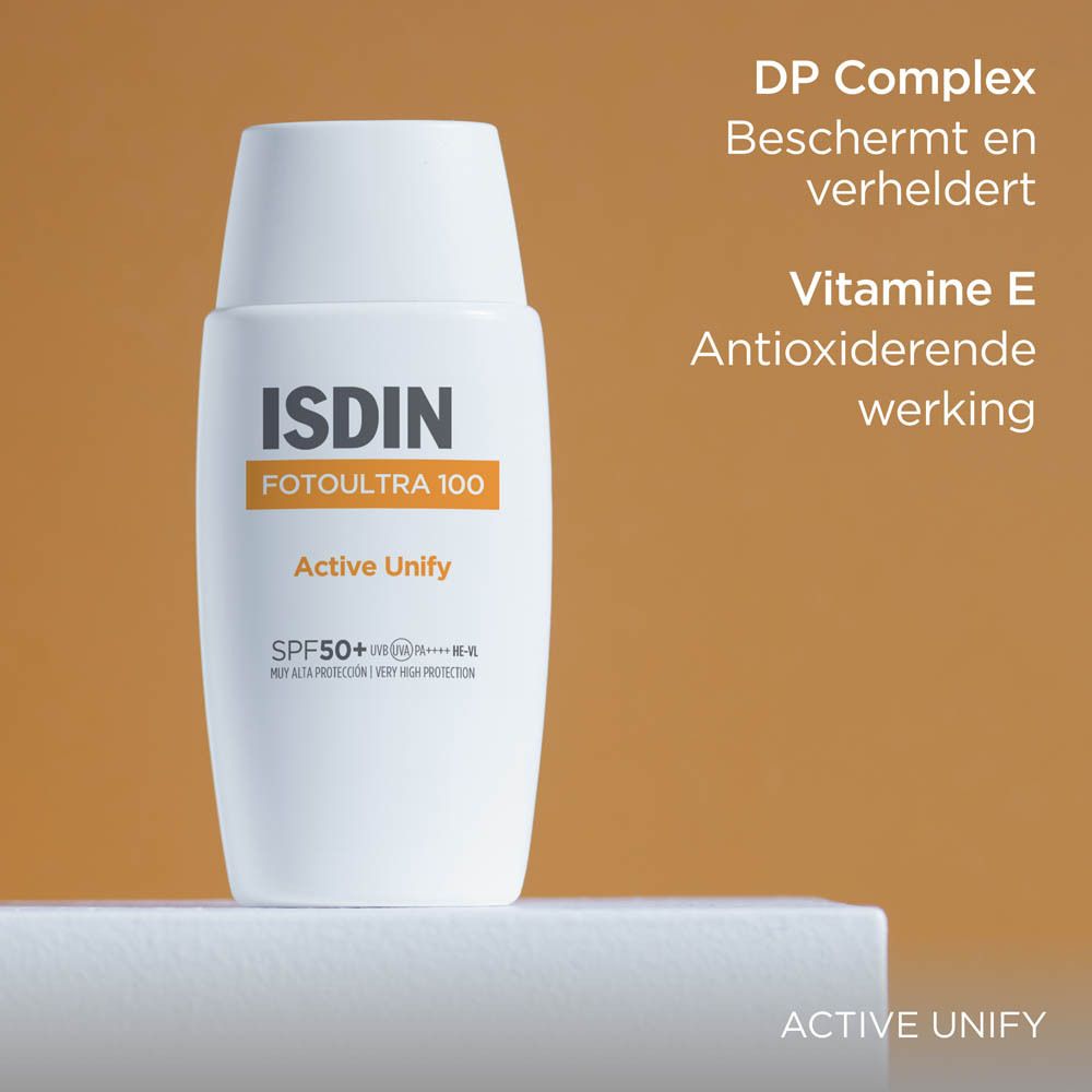 Weiße Flasche mit Text. Text: DP Complex schützt und vereinheitlicht, Vitamin E, antioxidative Wirkung.