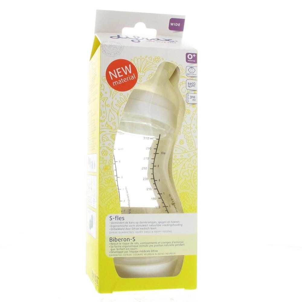 difrax® S-Babyflasche - Wide - Weiß 310 ml +0m