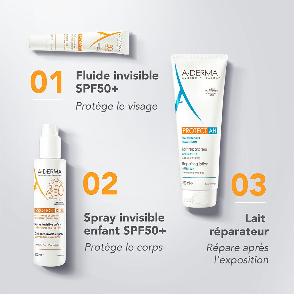 A-Derma Spray solaire invisible enfant SPF50+  PROTECT KIDS