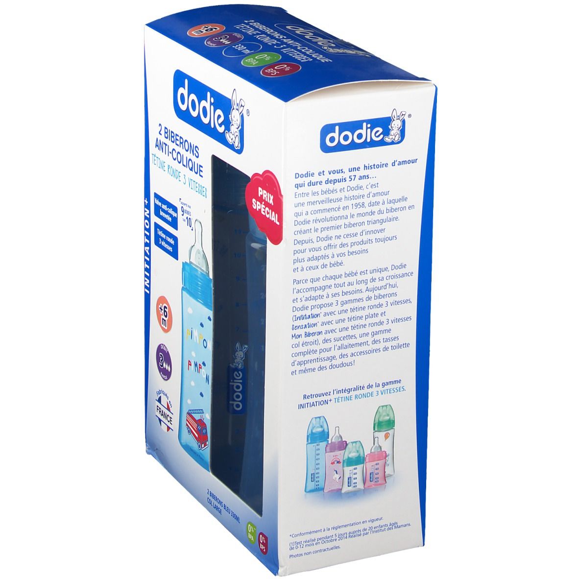 dodie® Biberon Initiation+ 330 ml col large