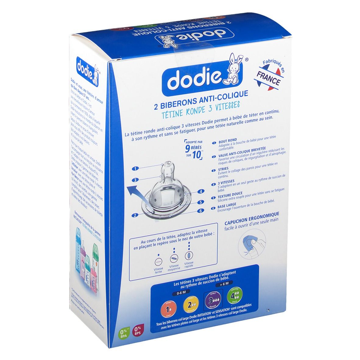 dodie® Biberon Initiation+ 330 ml col large
