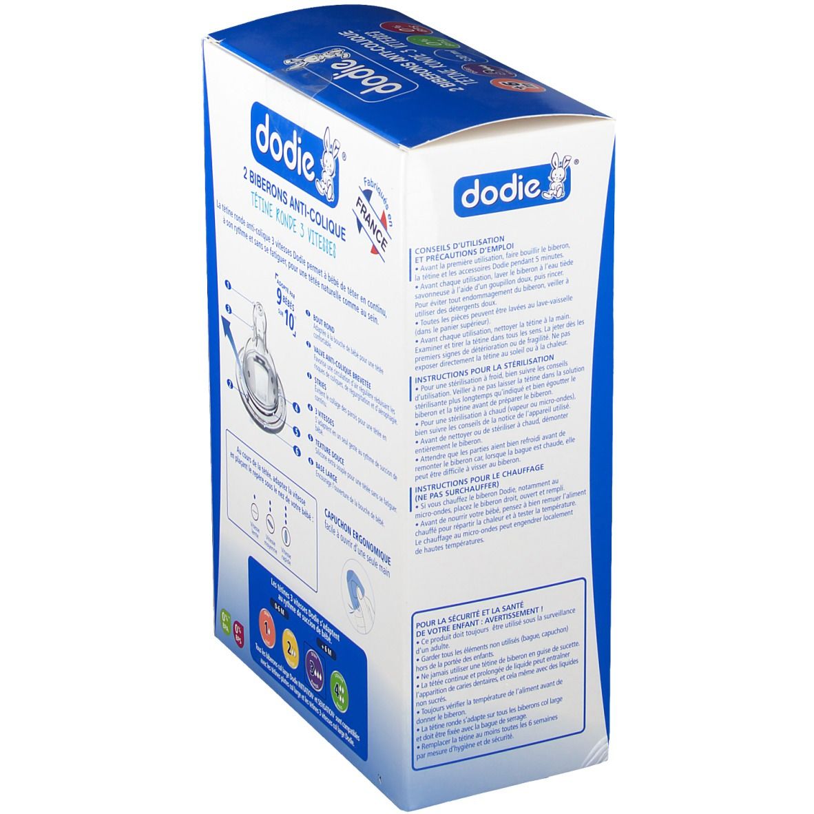 dodie® Biberon Initiation+ 330 ml col large