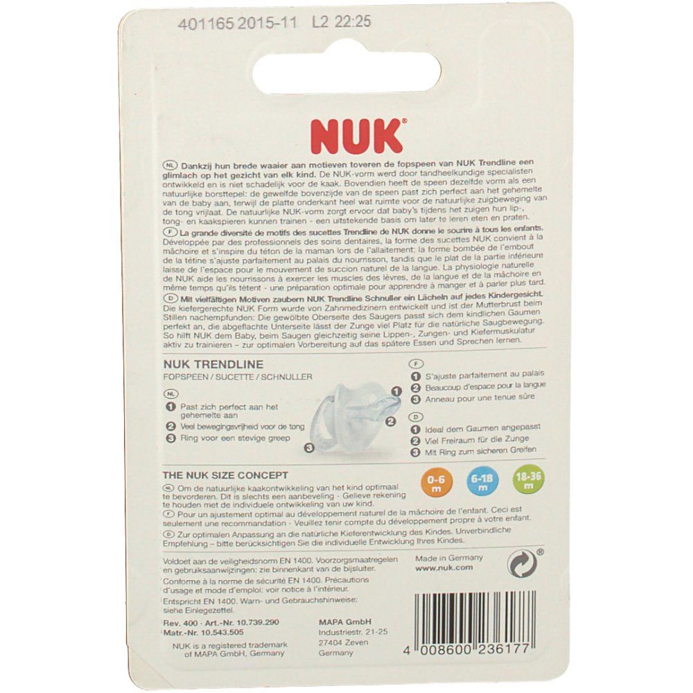 NUK® Silikon Schnuller weiss 18-36 Monate