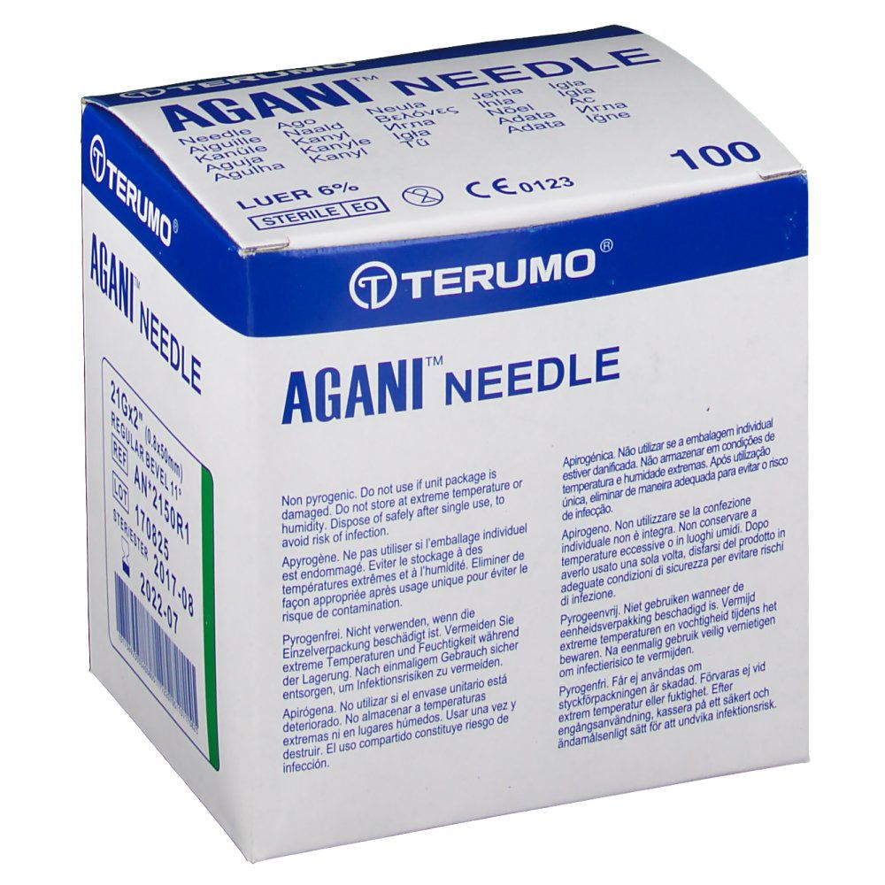 Terumo Agani™ Aiguilles 21G x 2 (0,8 x 50 mm) Vert