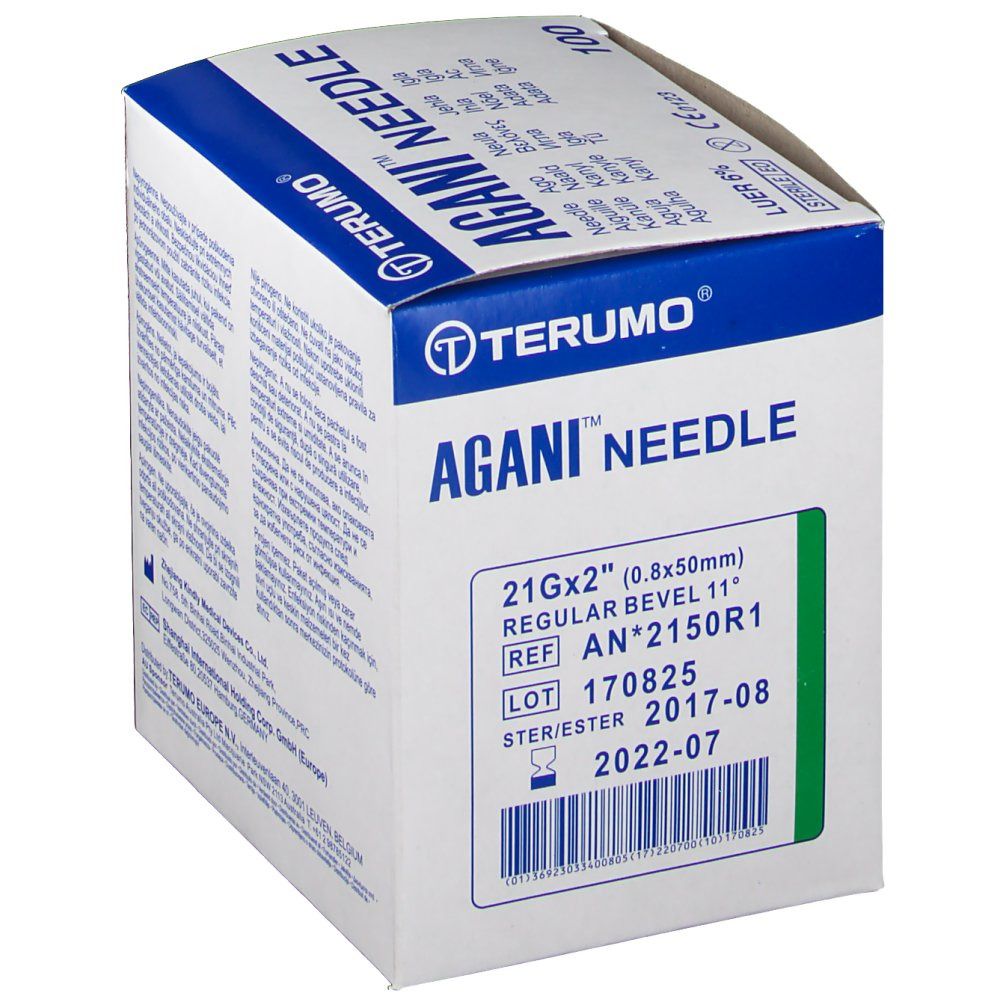 Terumo Agani™ Aiguilles 21G x 2 (0,8 x 50 mm) Vert