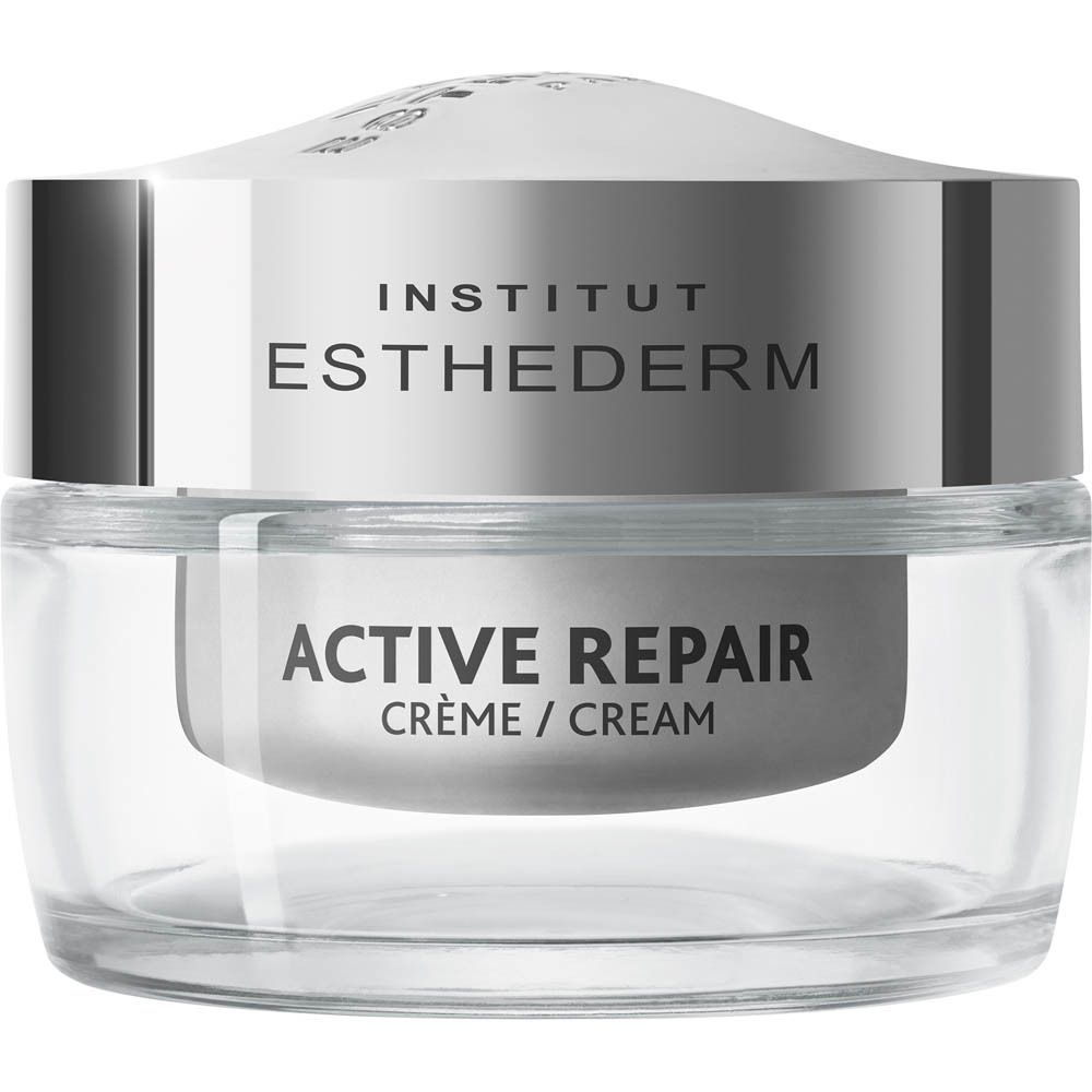 Pot de crème avec couvercle. Inscription: INSTITUT ESTHEDERM, ACTIVE REPAIR, Crème/Cream.