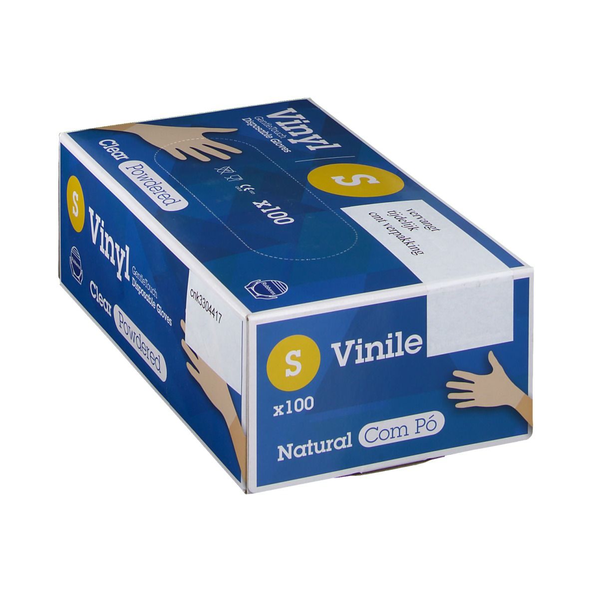 Vinyl Gentle Touch gants jetables transparents avec poudre Taille S