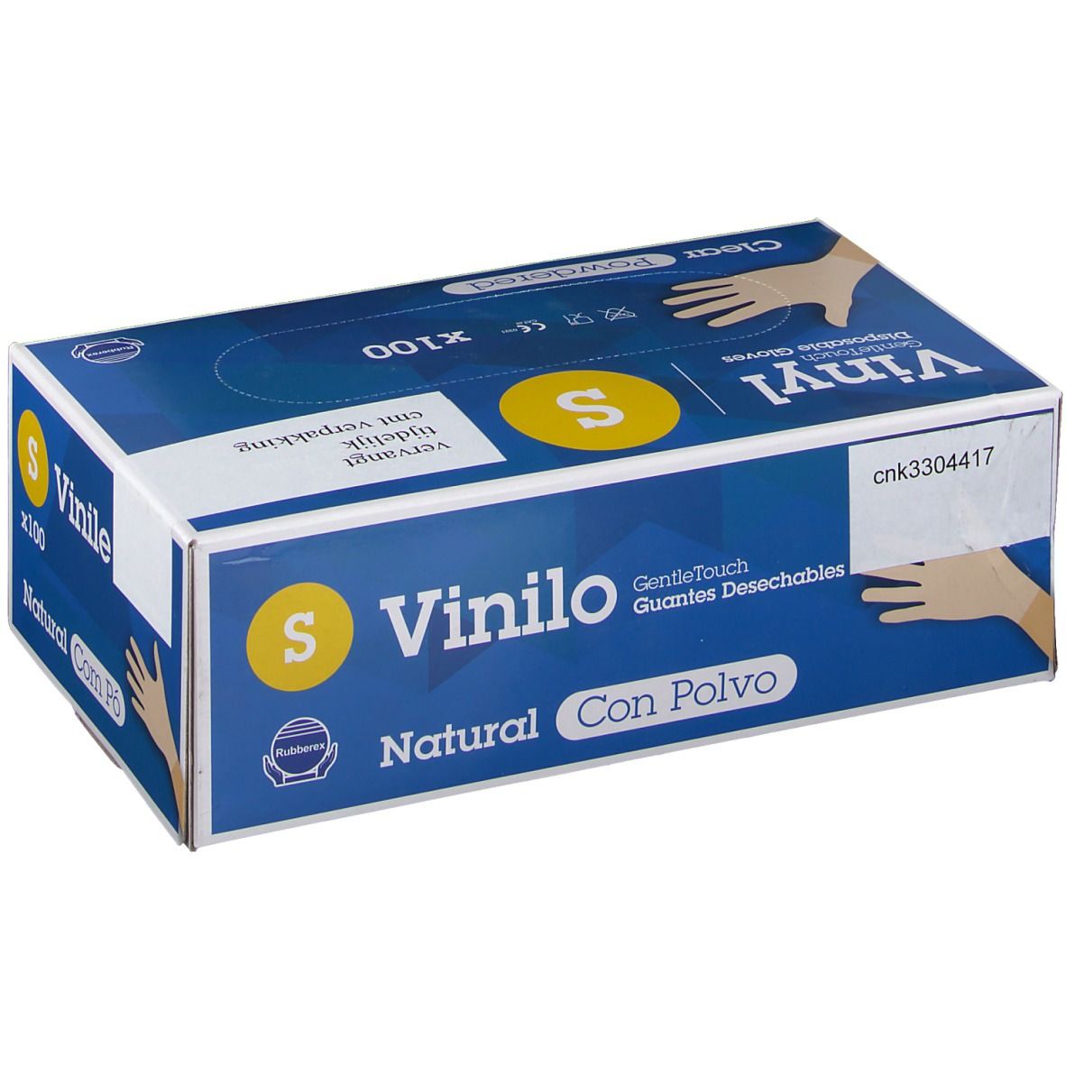 Vinyl Gentle Touch gants jetables transparents avec poudre Taille S