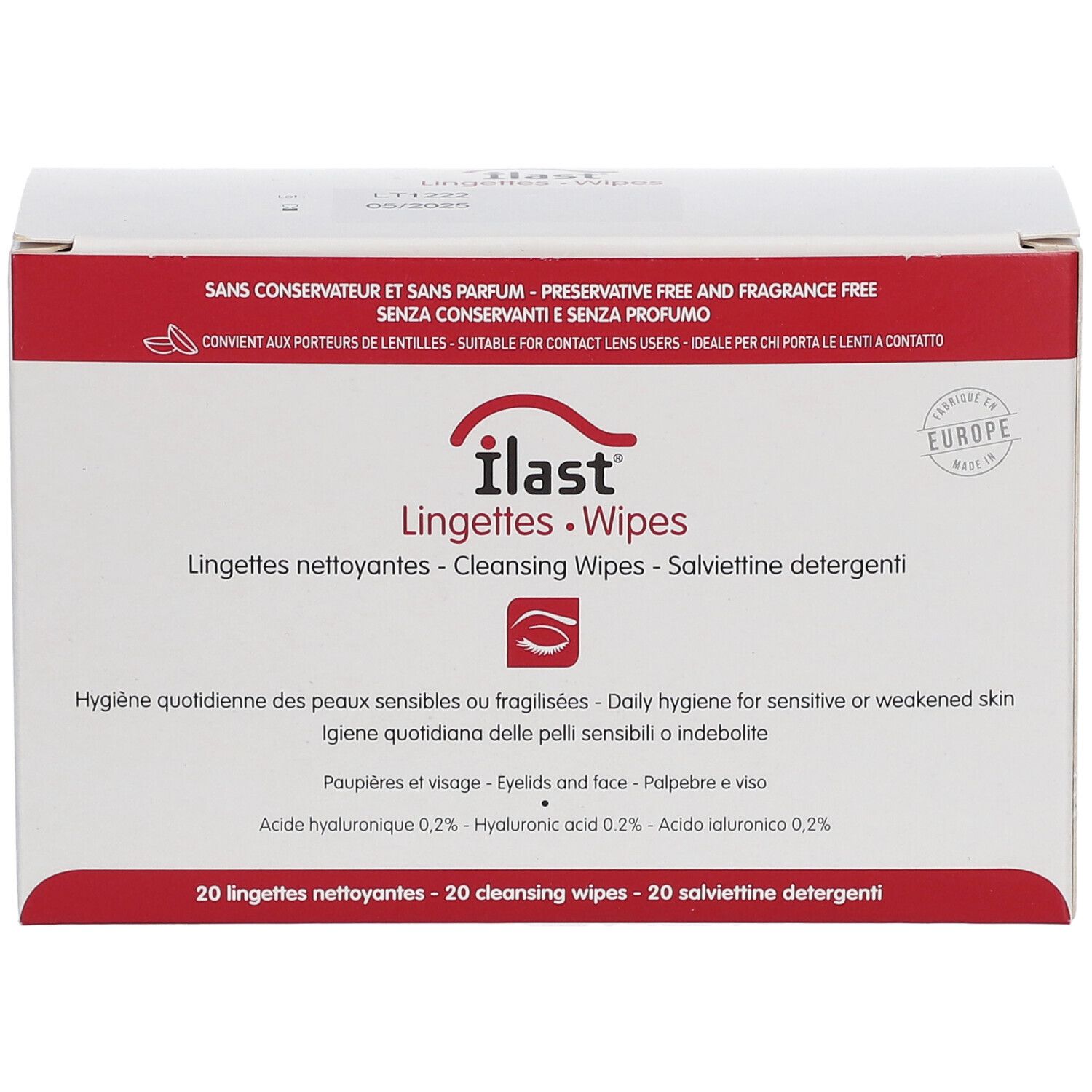 Ilast® Lingettes nettoyantes paupières et visage