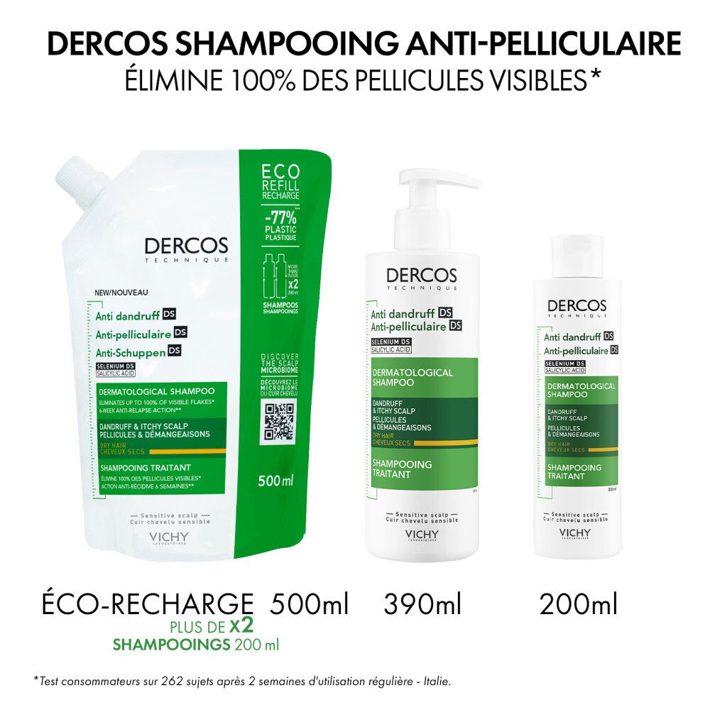 VICHY Dercos Shampooing Antipelliculaire Cheveux Sèches