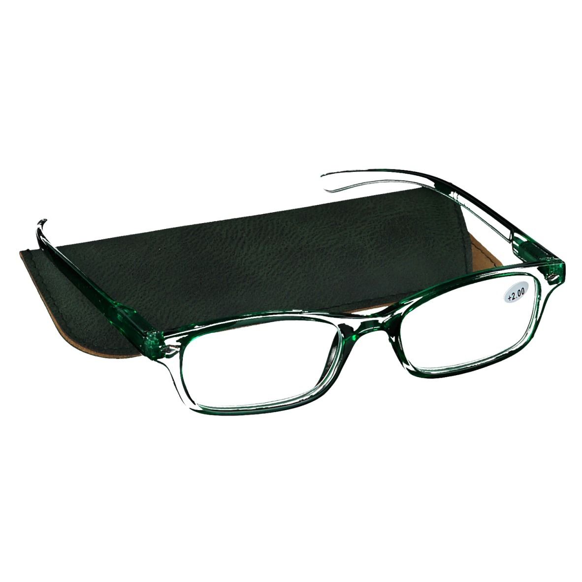 pharmaGLASSES® Lunettes de lecture Vert +2.00