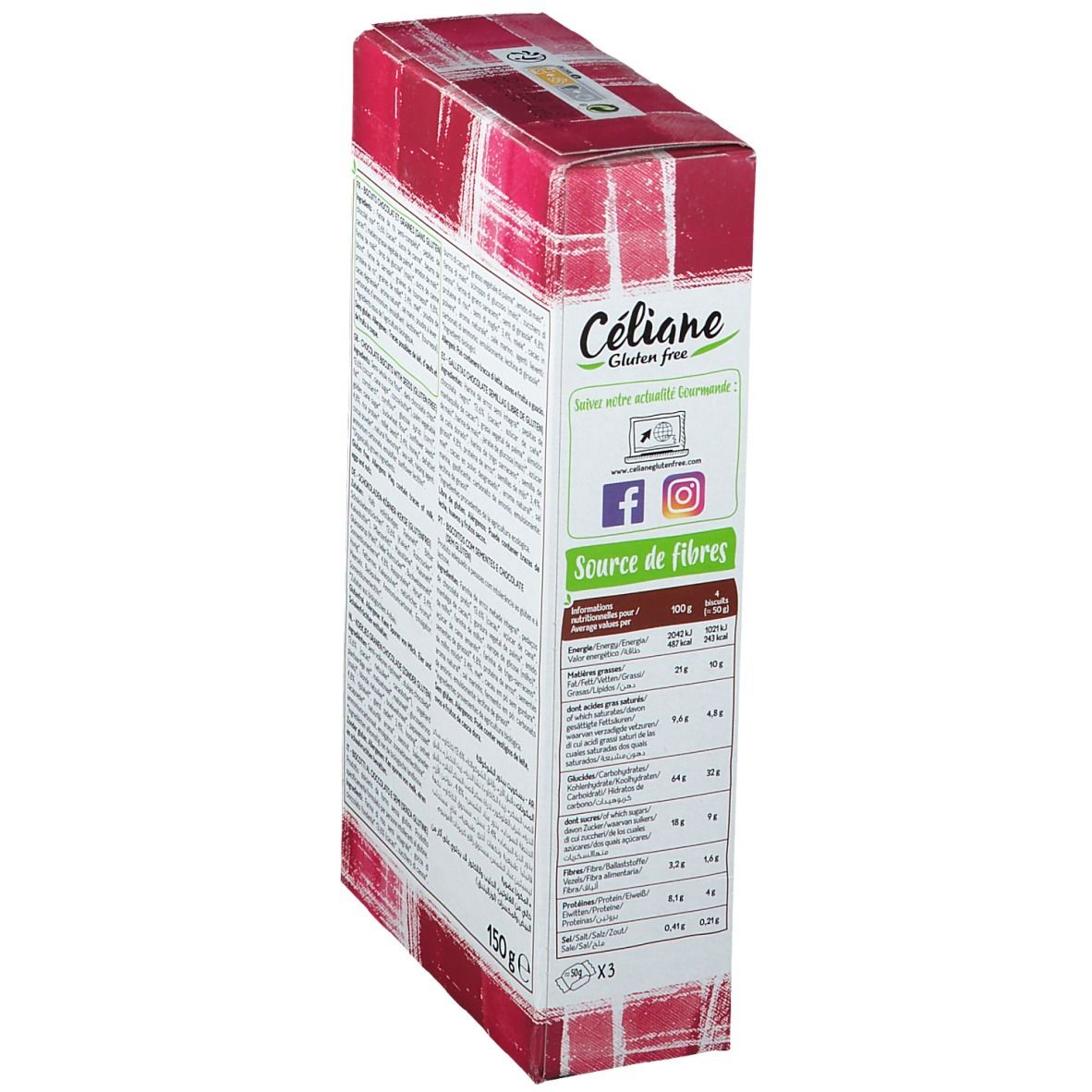 Céliane Gluten free Biscuits Choco graines