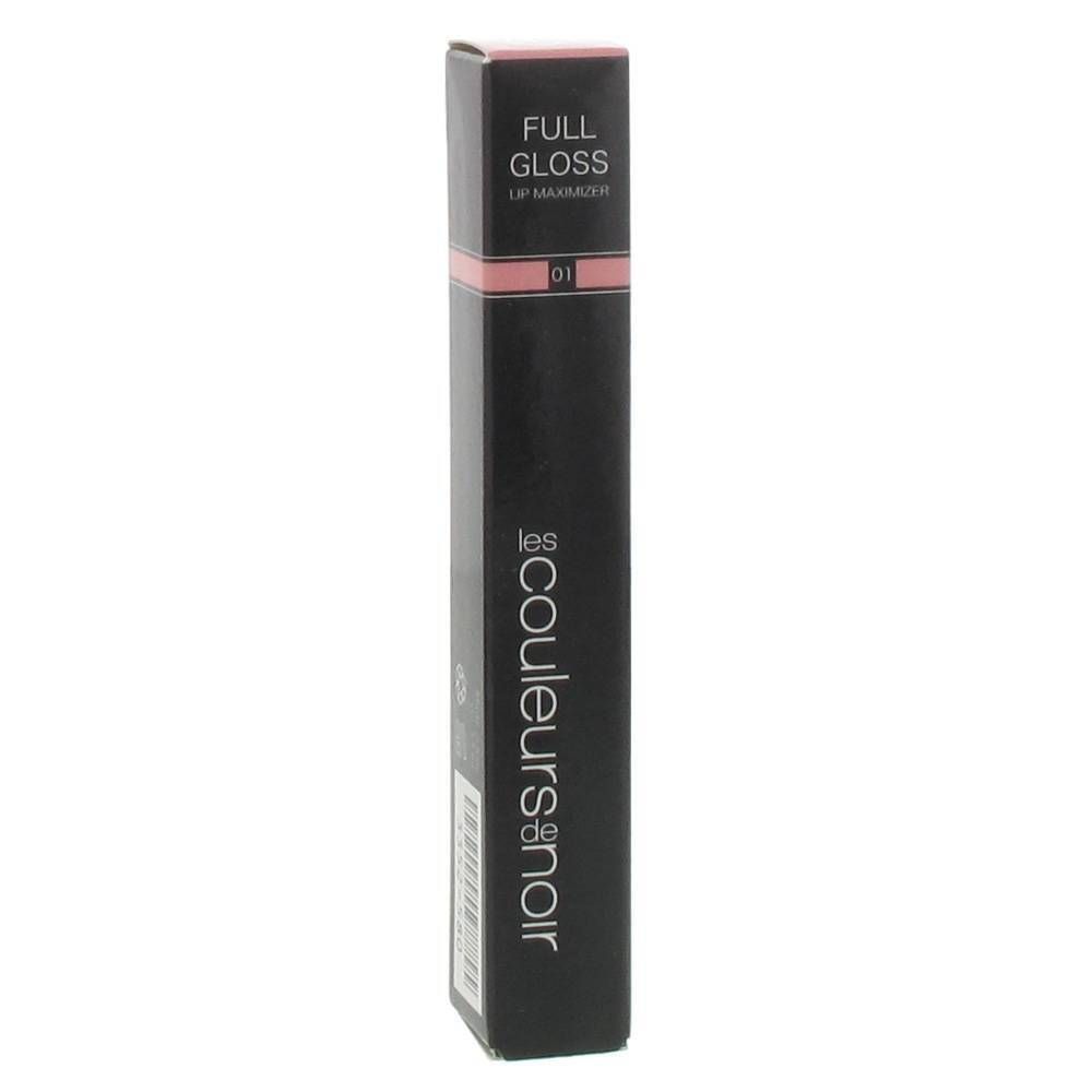 Schwarze Verpackung für Lip Maximizer. Text: Full Gloss, Lip Maximizer 01. Marke: Les Couleurs de Noir.