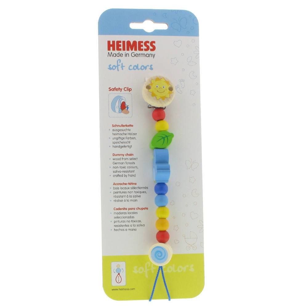 HEIMESS soft colors Holz-Schnullerkette Vogel