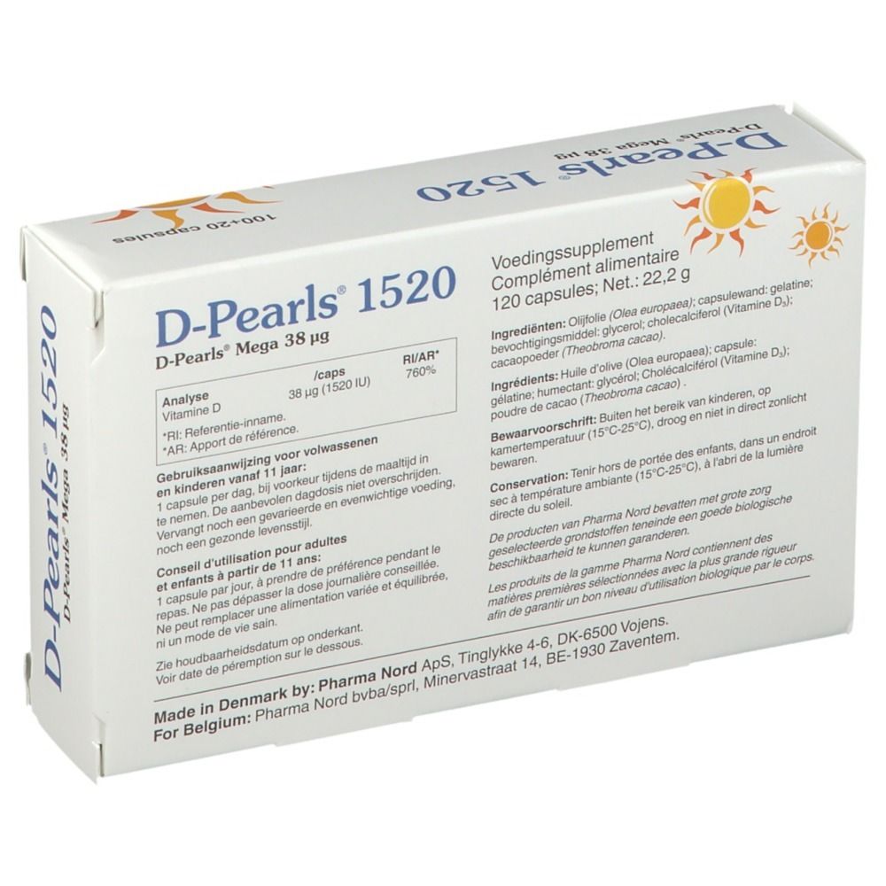 Pharma Nord D-Pearls 1520 + 20 Capsules GRATUITES